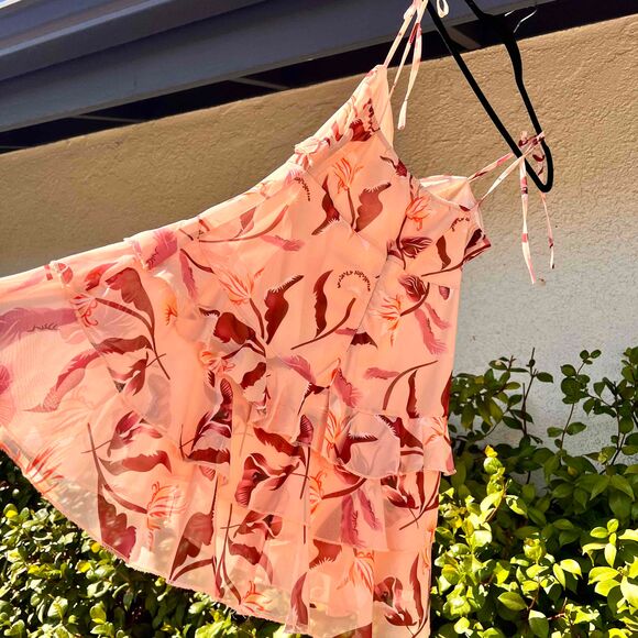 Hello Molly Love Put Me In A Fix Floral Ruffle Tie Front Mini Size XS fits Small - Picture 5 of 8